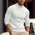 Pull col roulé homme coupe ajustée, du XS au 4XL, blanc