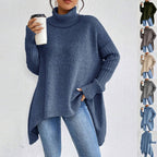 Pull col roulé femme à ourlet asymétrique, ample, du S au 2XL