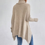 Pull col roulé femme à ourlet asymétrique, ample, du S au 2XL
