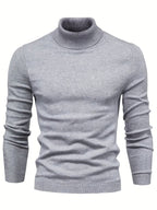 Pull col roulé homme côtelé, six coloris, du S au 2XL, gris