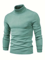 Pull col roulé homme côtelé, six coloris, du S au 2XL, vert