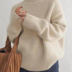Pull col roulé oversize femme, beige, kaki ou gris, du XS au 3XL