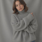 Pull col roulé oversize femme, beige, kaki ou gris, du XS au 3XL