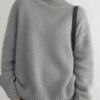 Pull col roulé oversize femme, beige, kaki ou gris, du XS au 3XL