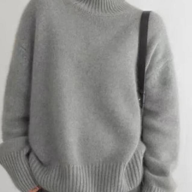 Pull col roulé oversize femme, beige, kaki ou gris, du XS au 3XL