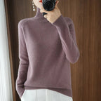 Pull col roulé femme coupe ample, neuf coloris, du S au 2XL, violet