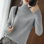 Pull col roulé femme coupe ample, neuf coloris, du S au 2XL, gris