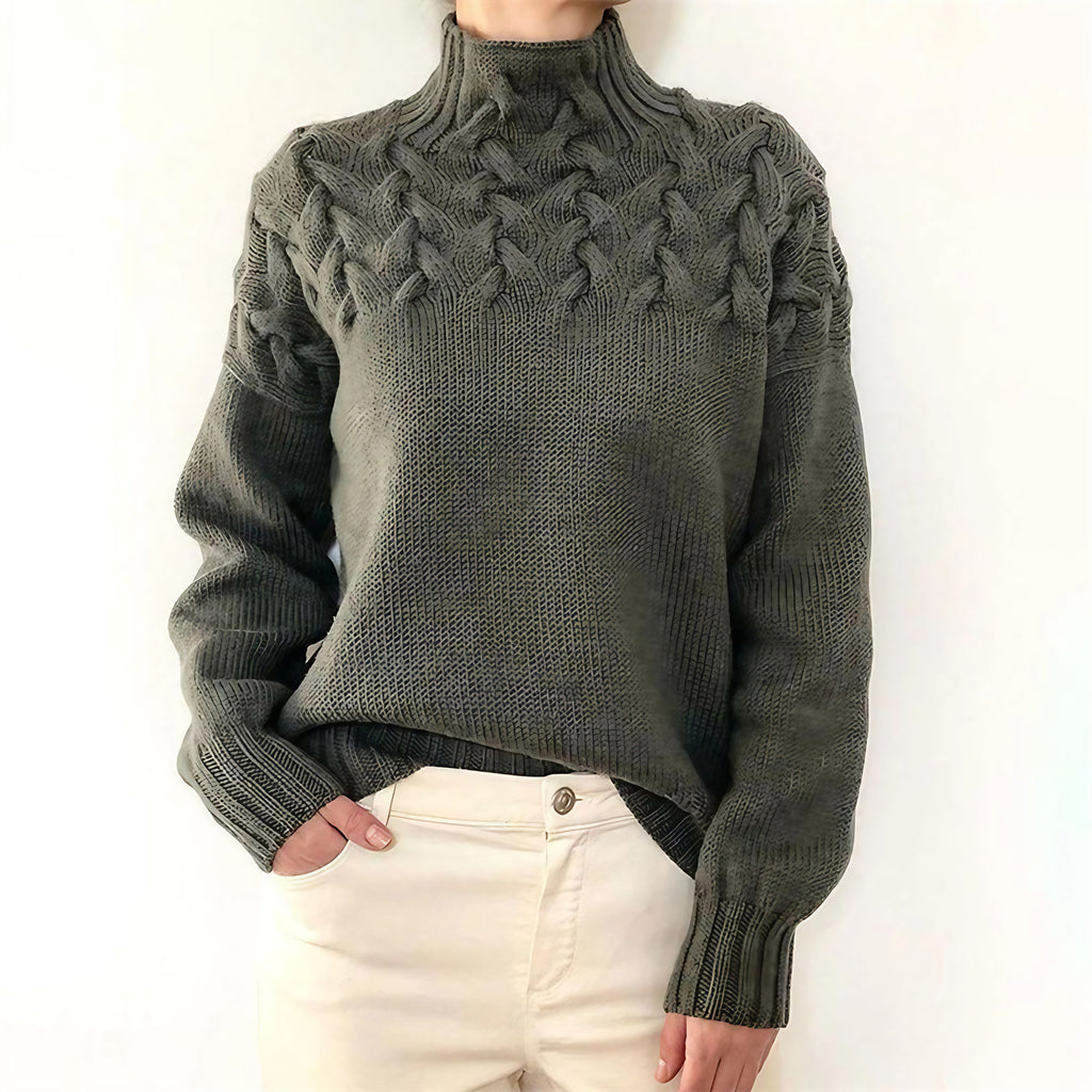 Pull col roulé femme pour l'hiver, six coloris, du S au 2XL, gris