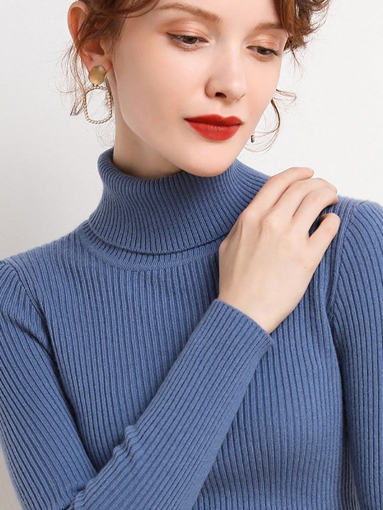 Pull col roulé femme pour l'automne et l'hiver, six coloris