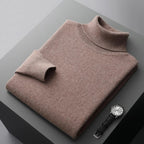 Pull col roulé homme en maille fine, coupe ajustée, neuf coloris, beige