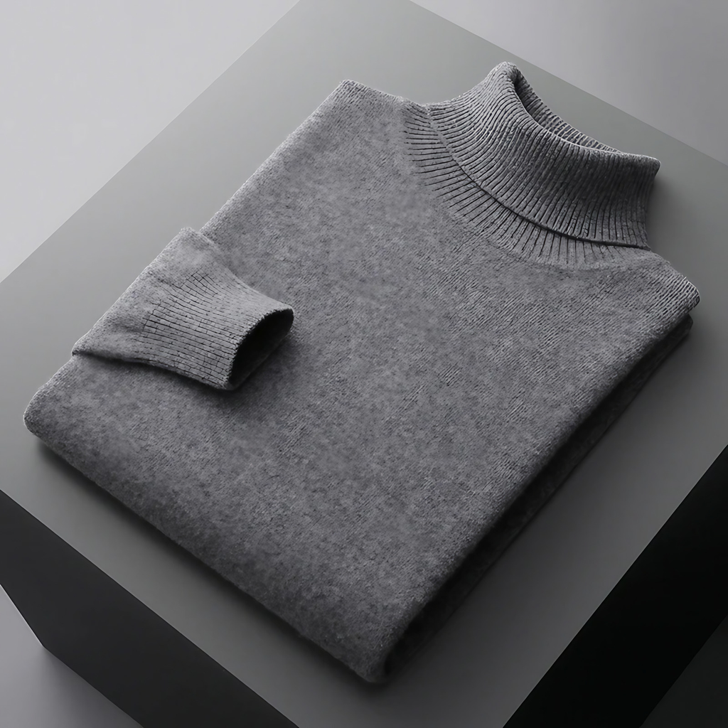 Pull col roulé homme en maille fine, coupe ajustée, neuf coloris, gris foncé
