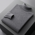 Pull col roulé homme en maille fine, coupe ajustée, neuf coloris, gris foncé