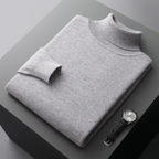 Pull col roulé homme en maille fine, coupe ajustée, neuf coloris, gris clair