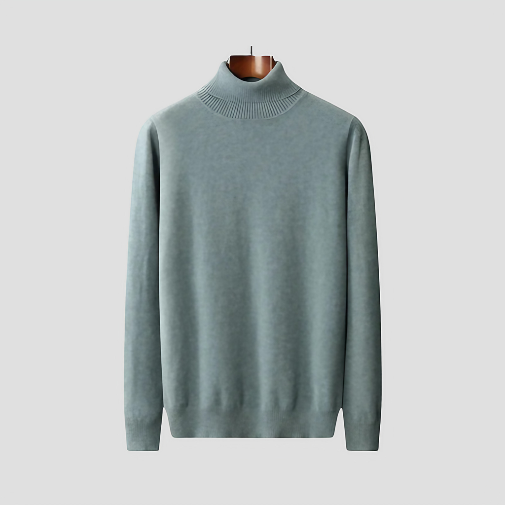 Pull col roulé homme en maille fine, coupe ajustée, neuf coloris, sarcelle