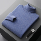 Pull col roulé homme en maille fine, coupe ajustée, neuf coloris, bleu