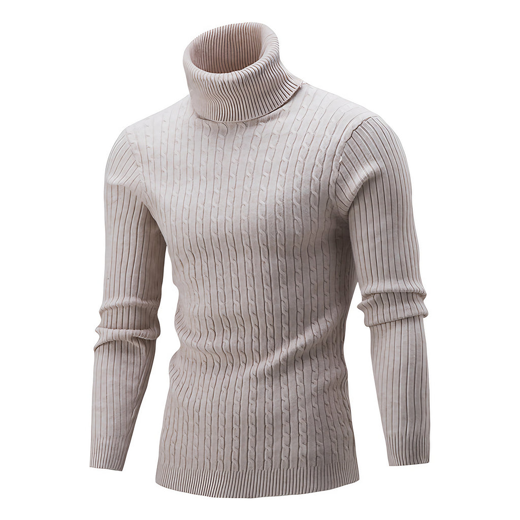 Pull col roulé homme, huit coloris, du S au 2XL, beige