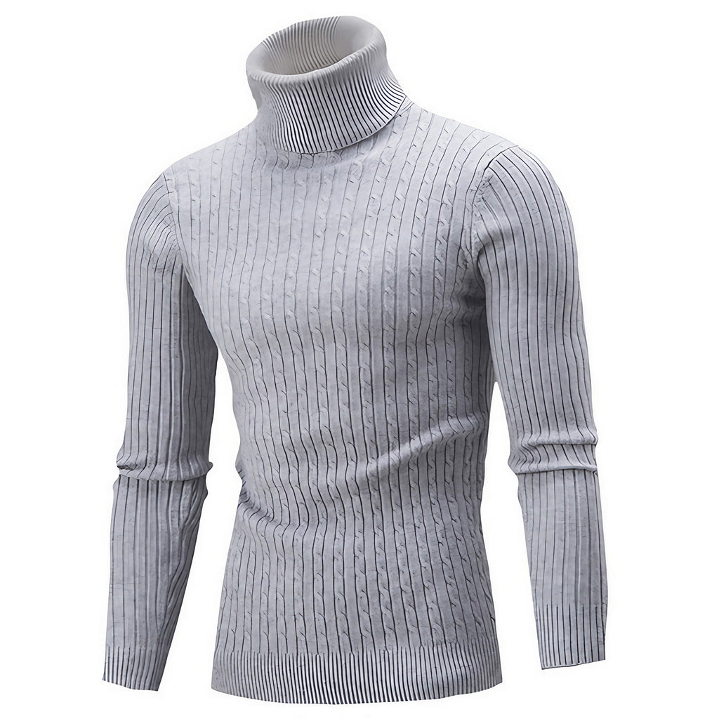 Pull col roulé homme, huit coloris, du S au 2XL, gris clair