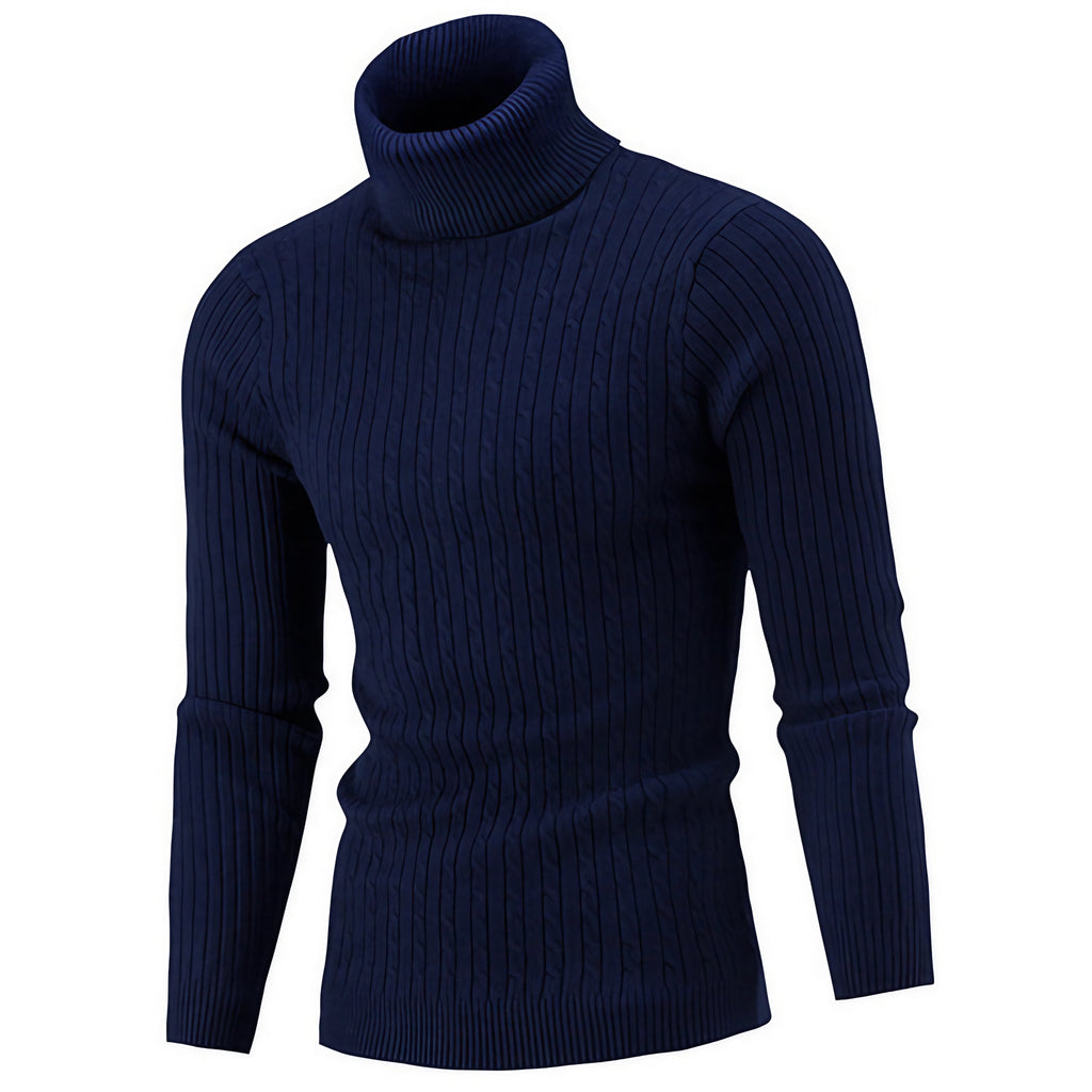 Pull col roulé homme, huit coloris, du S au 2XL, bleu marine