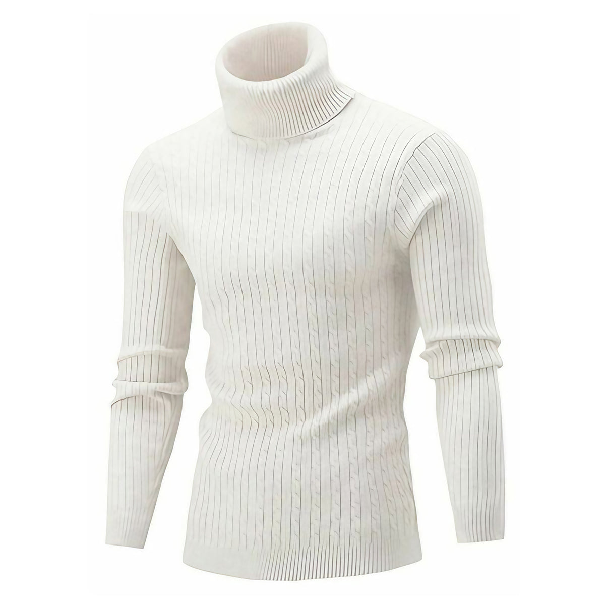 Pull col roulé homme, huit coloris, du S au 2XL, blanc
