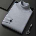 Pull col roulé homme, onze coloris, du M au 4XL, gris clair
