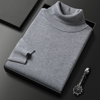 Pull col roulé homme, onze coloris, du M au 4XL, gris foncé