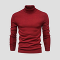 Pull col roulé homme coupe droite, huit coloris, du S au 2XL, cerise