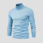 Pull col roulé homme coupe droite, huit coloris, du S au 2XL, bleu clair