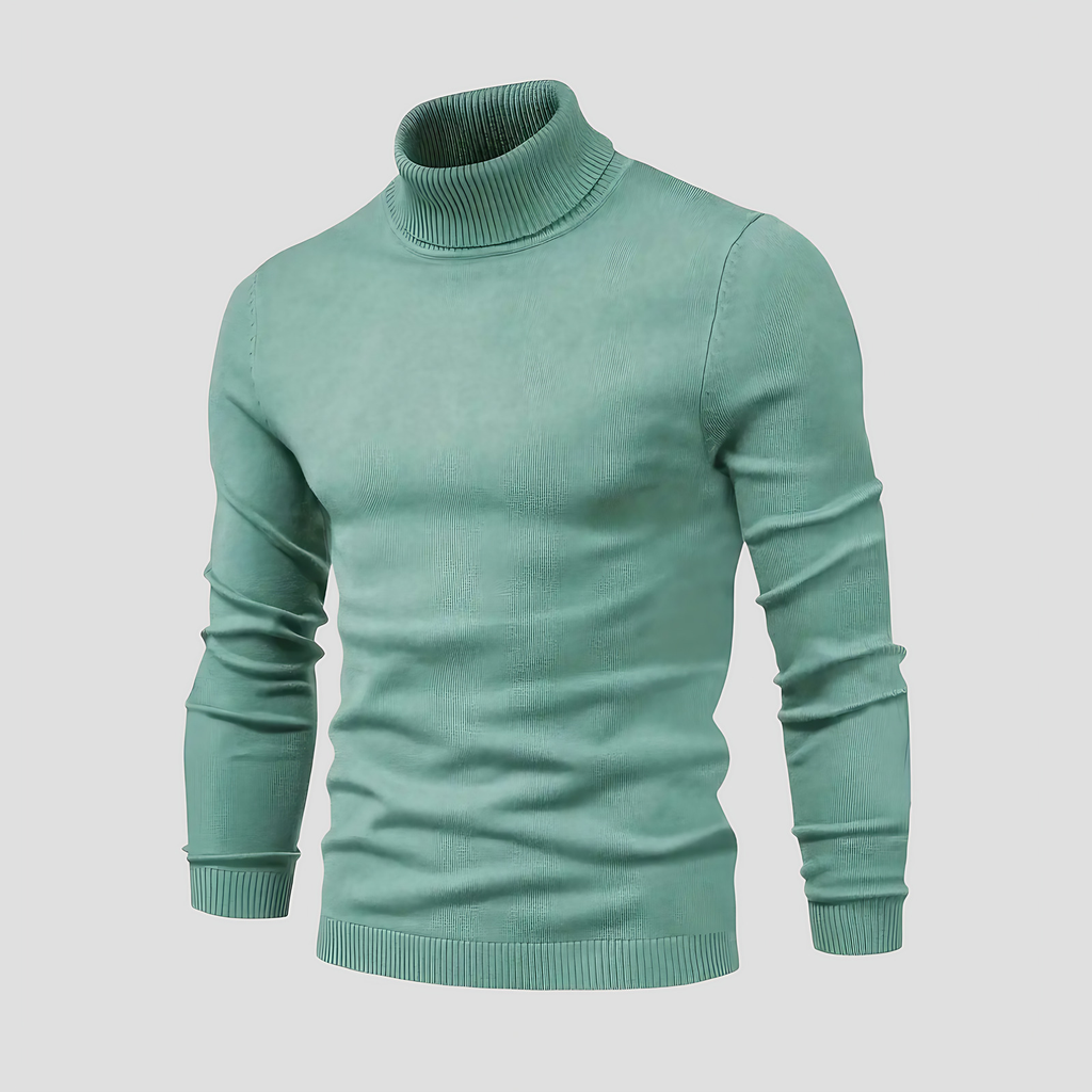 Pull col roulé homme coupe droite, huit coloris, du S au 2XL, sarcelle