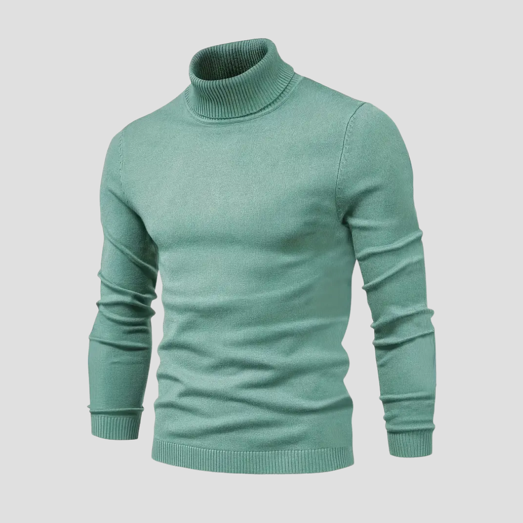 Pull col roulé homme coupe droite, huit coloris, du S au 2XL, sarcelle