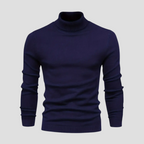 Pull col roulé homme coupe droite, huit coloris, du S au 2XL, bleu marine
