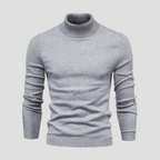 Pull col roulé homme coupe droite, huit coloris, du S au 2XL, gris