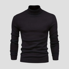 Pull col roulé homme coupe droite, huit coloris, du S au 2XL, noir