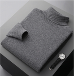 Pull col roulé homme coupe ajustée, six coloris, du S au 3XL, gris foncé
