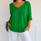 Pull col V femme coupe ajustée, onze coloris, du XS au 3XL, vert