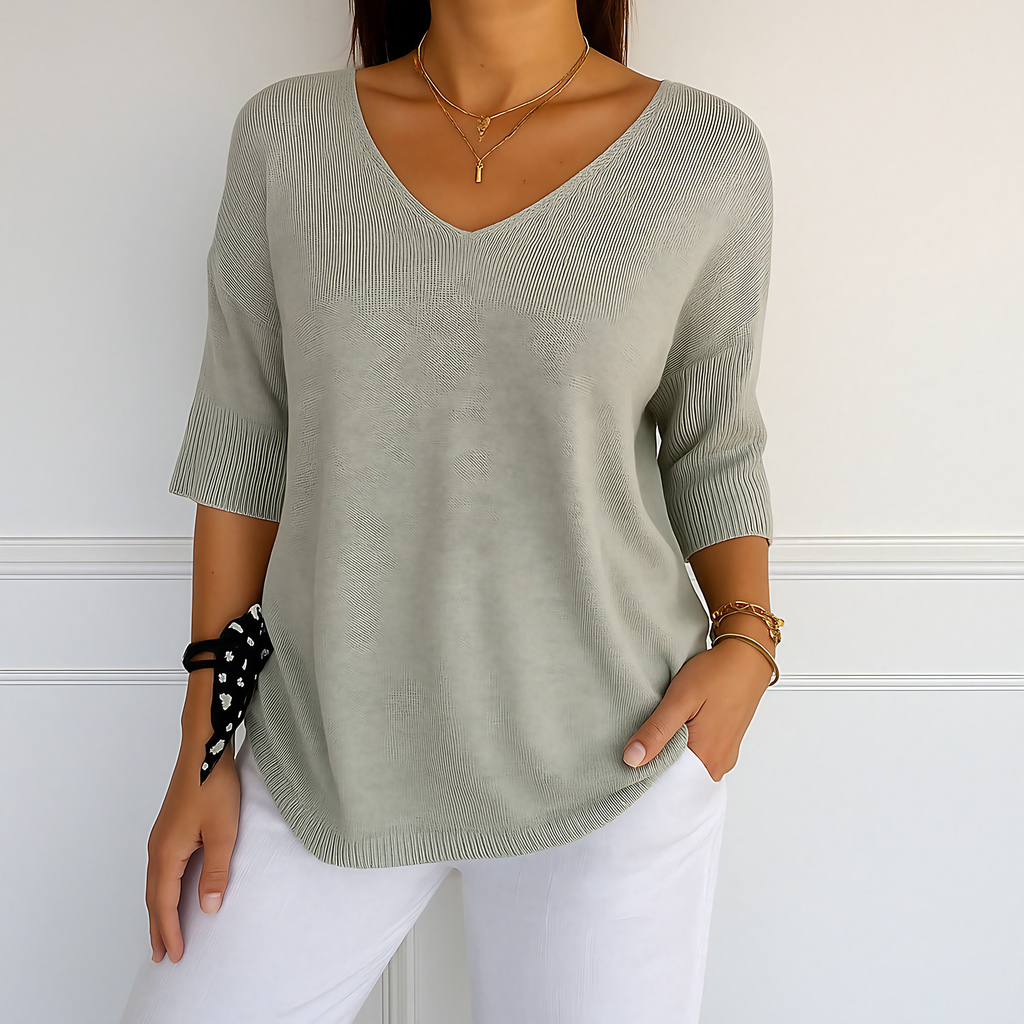 Pull col V femme coupe ajustée, onze coloris, du XS au 3XL, gris clair