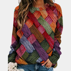 Pull coloré femme à motif, teintes vives, du XS au 3XL, orange