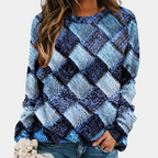 Pull coloré femme à motif, teintes vives, du XS au 3XL, bleu