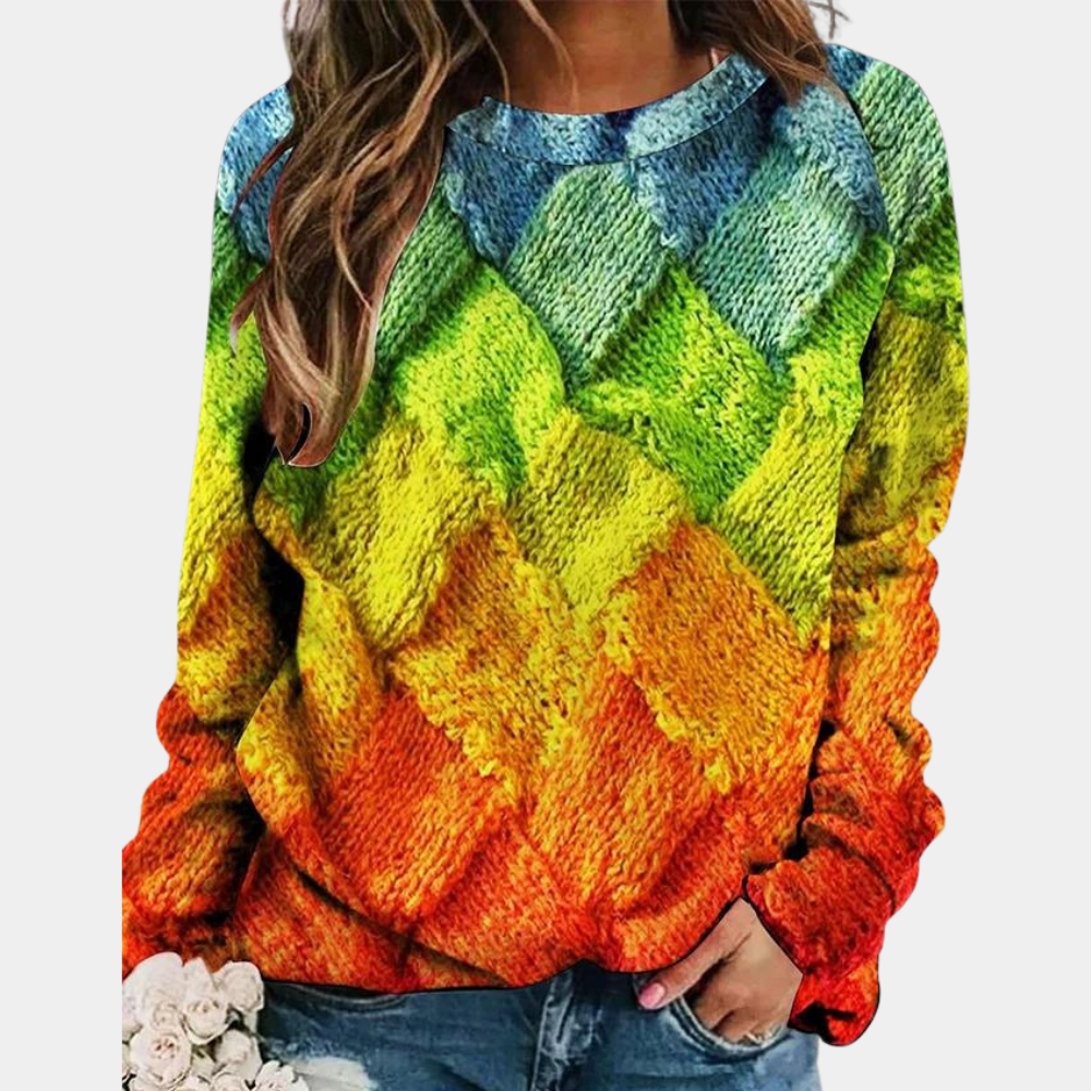 Pull coloré femme à motif, teintes vives, du XS au 3XL, vert