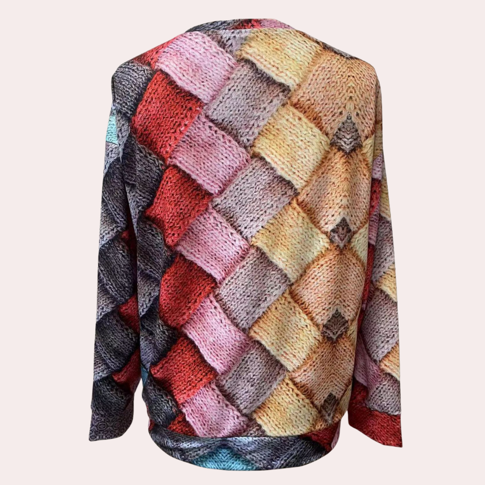 Pull coloré femme à motif, teintes vives, du XS au 3XL