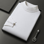 Pull homme en maille à col camionneur zippé, treize coloris, blanc