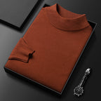 Pull homme en maille à col camionneur zippé, treize coloris, orange