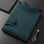 Pull homme en maille à col camionneur zippé, treize coloris, vert foncé