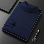 Pull homme en maille à col camionneur zippé, treize coloris, bleu marine