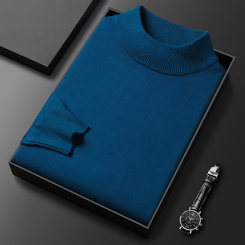 Pull homme en maille à col camionneur zippé, treize coloris, noisette
