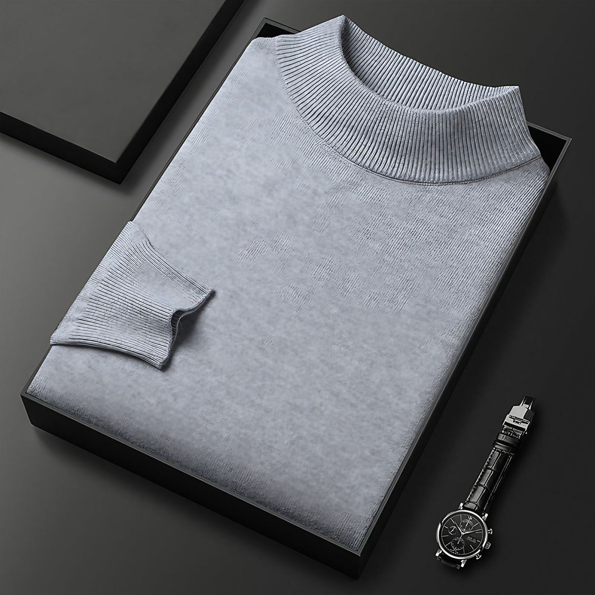 Pull homme en maille à col camionneur zippé, treize coloris, gris clair