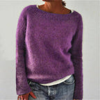 Pull femme classique à manches longues, sept coloris, lilas