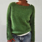 Pull femme classique à manches longues, sept coloris, vert
