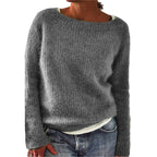 Pull femme classique à manches longues, sept coloris, gris