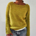 Pull femme classique à manches longues, sept coloris, jaune