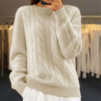 Pull femme en maille chaude, six coloris, du S au XL, beige